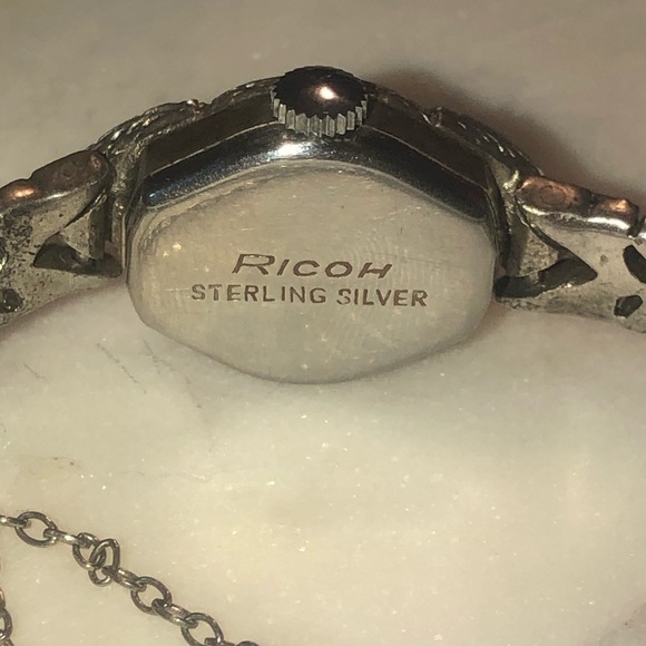 1950s Art Deco Style Sterling Silver Marcasite Ricoh Watch 6.1” - 6.7” Stretch - Picture 15 of 15